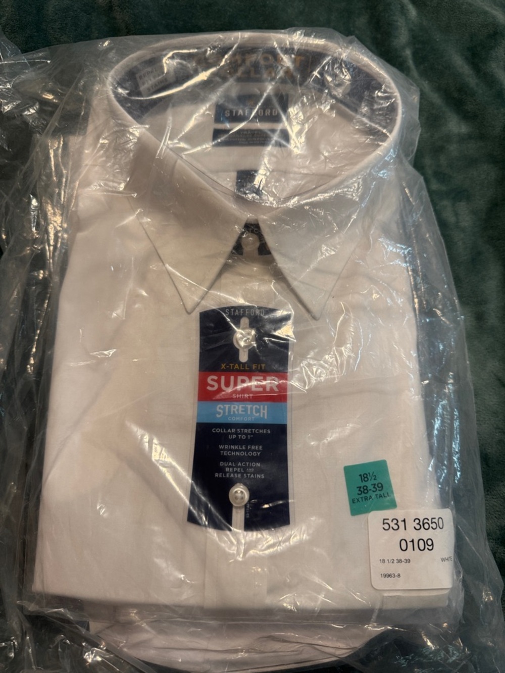 Stafford White Stretch Dress Shirt